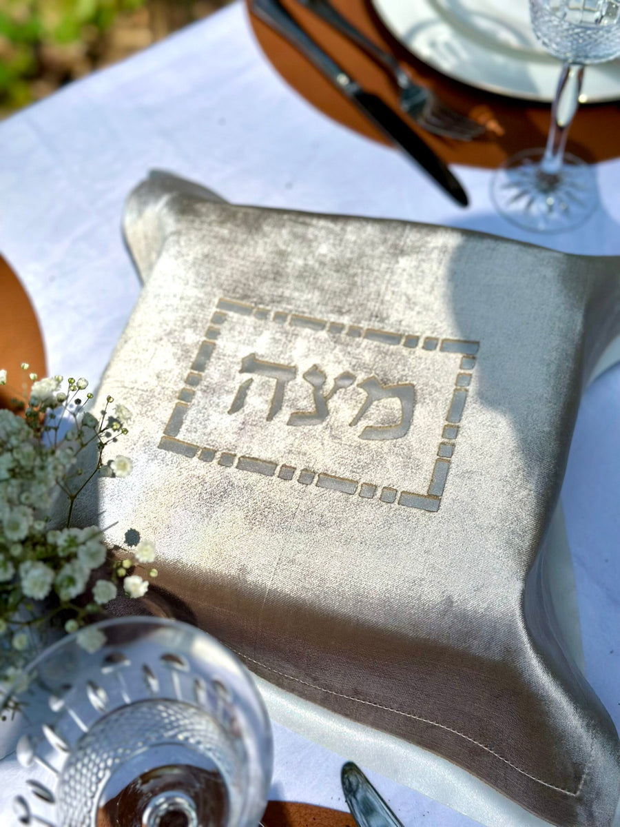 Matza Cover – Square Shaped Champagne