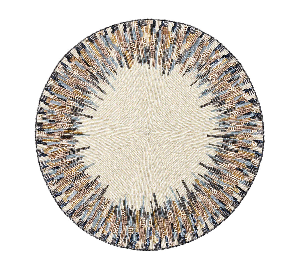 KIM SEYBERT Diadem Placemat in Ivory & Blue, Set of 2 – The Happy