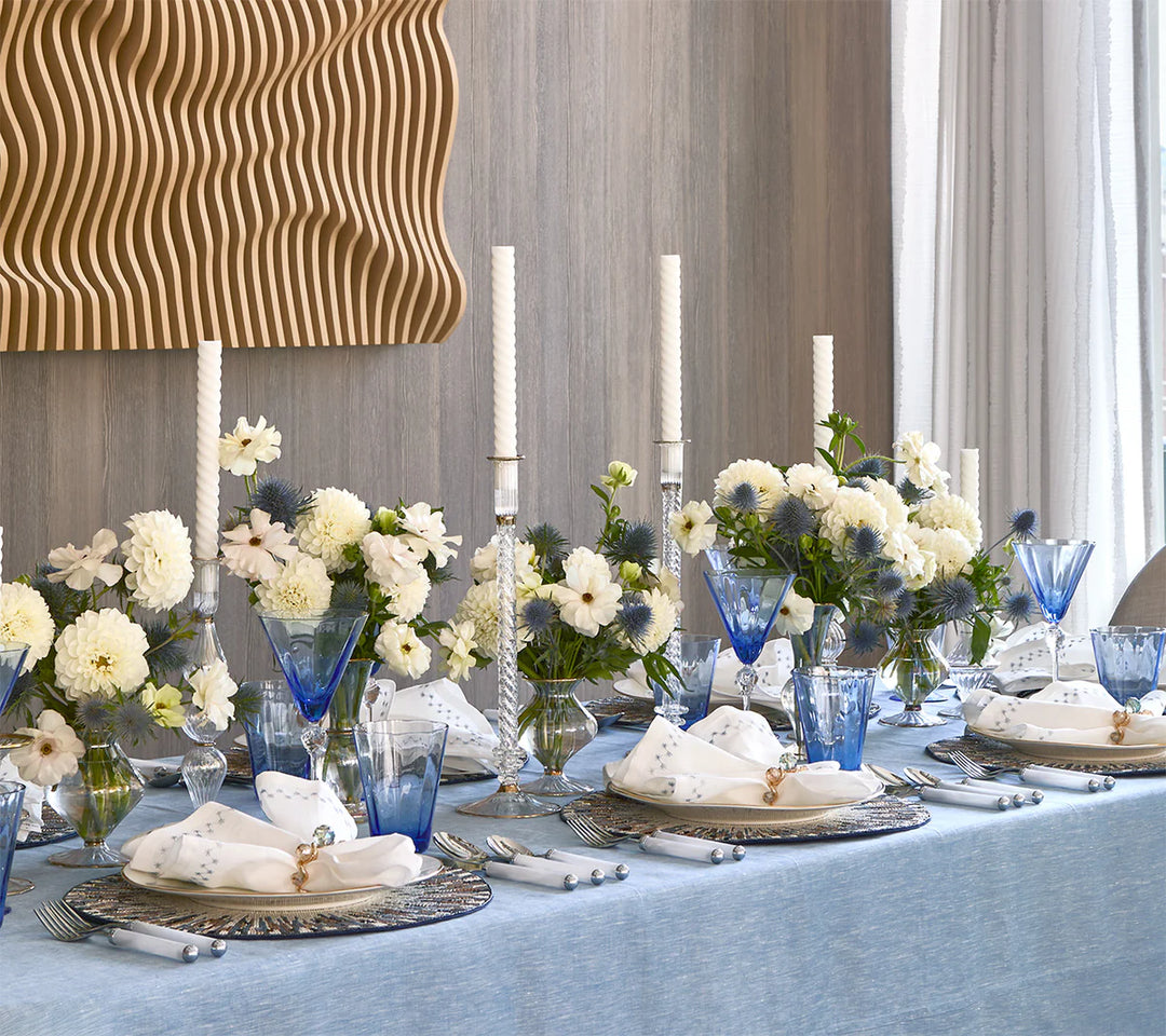 KIM SEYBERT Diadem Placemat in Ivory & Blue, Set of 2 – The Happy