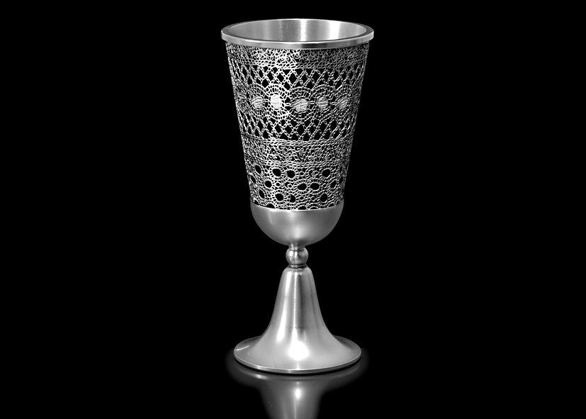 Metalace Kiddush Cup Ribbon Lace B