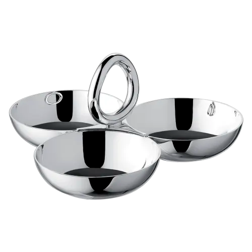 Christofle VERTIGO Medium Silver-Plated 3-Bowl Snack Dish – The
