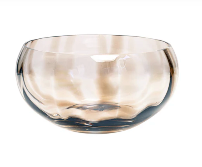 Vietri Bolla Glass Tortoise Pleated Centerpiece