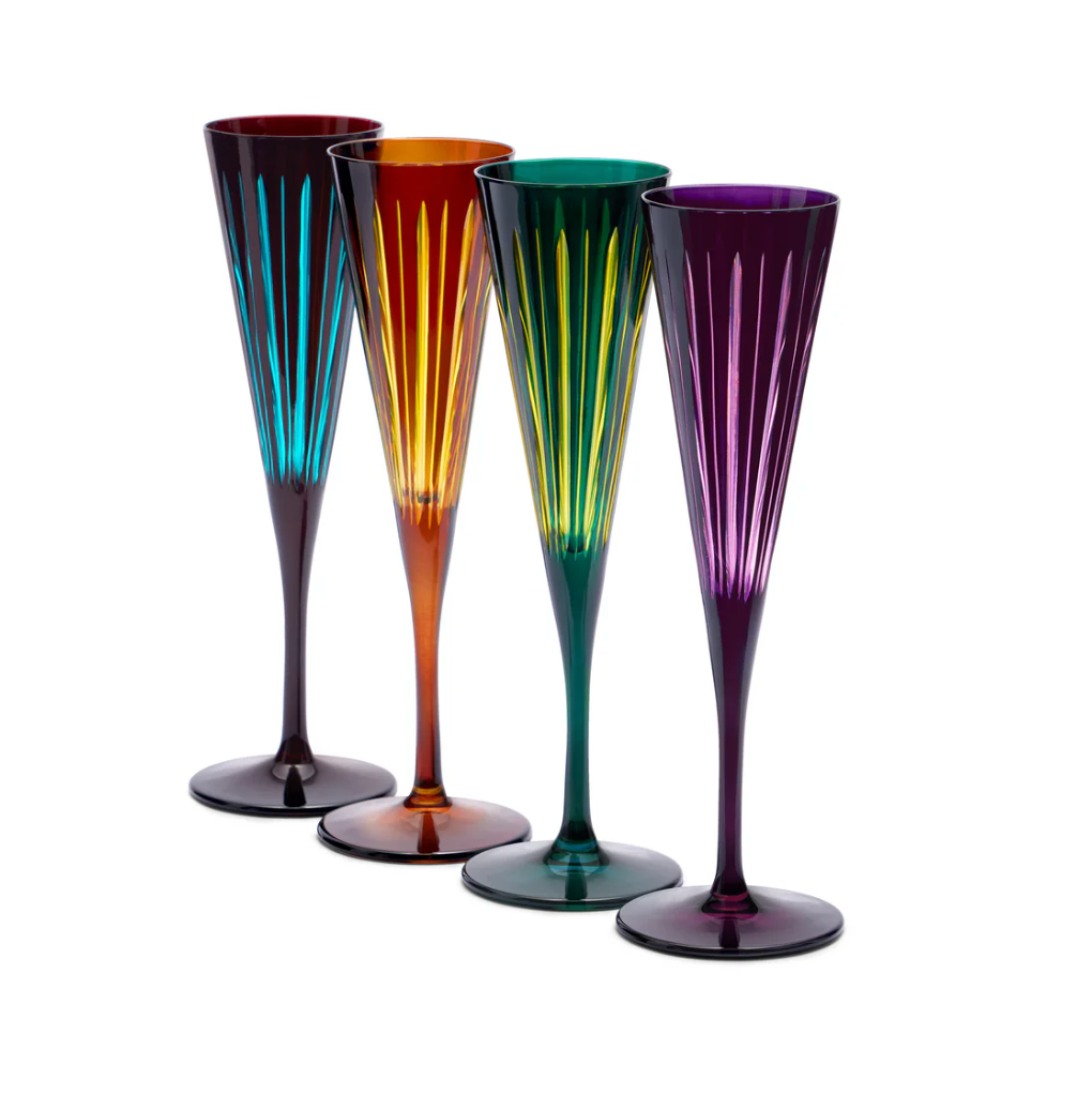 L'Object Prism Champagne Flutes - Assorted (Set of 4) – The Happy Kangaroo